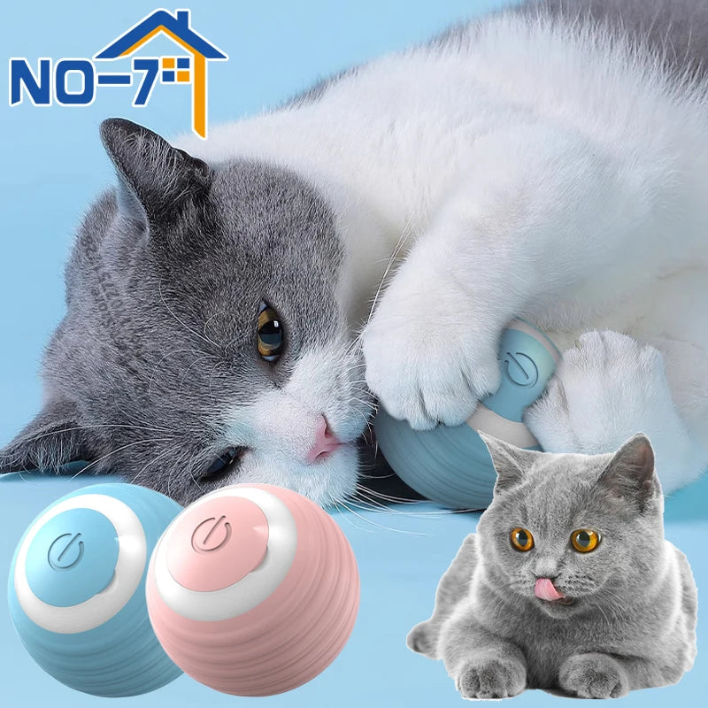 Smart Cat Toy Automatic Rolling Ball Cat Interactive Ball Usb Rechargeable Electric Moved Rotating Cat Toys Pet Accessories