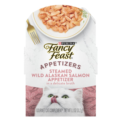 Purina  Appetizers Wet Cat Food, Steamed Alaskan Salmon, 1.1 Oz Trays (10 Pack)