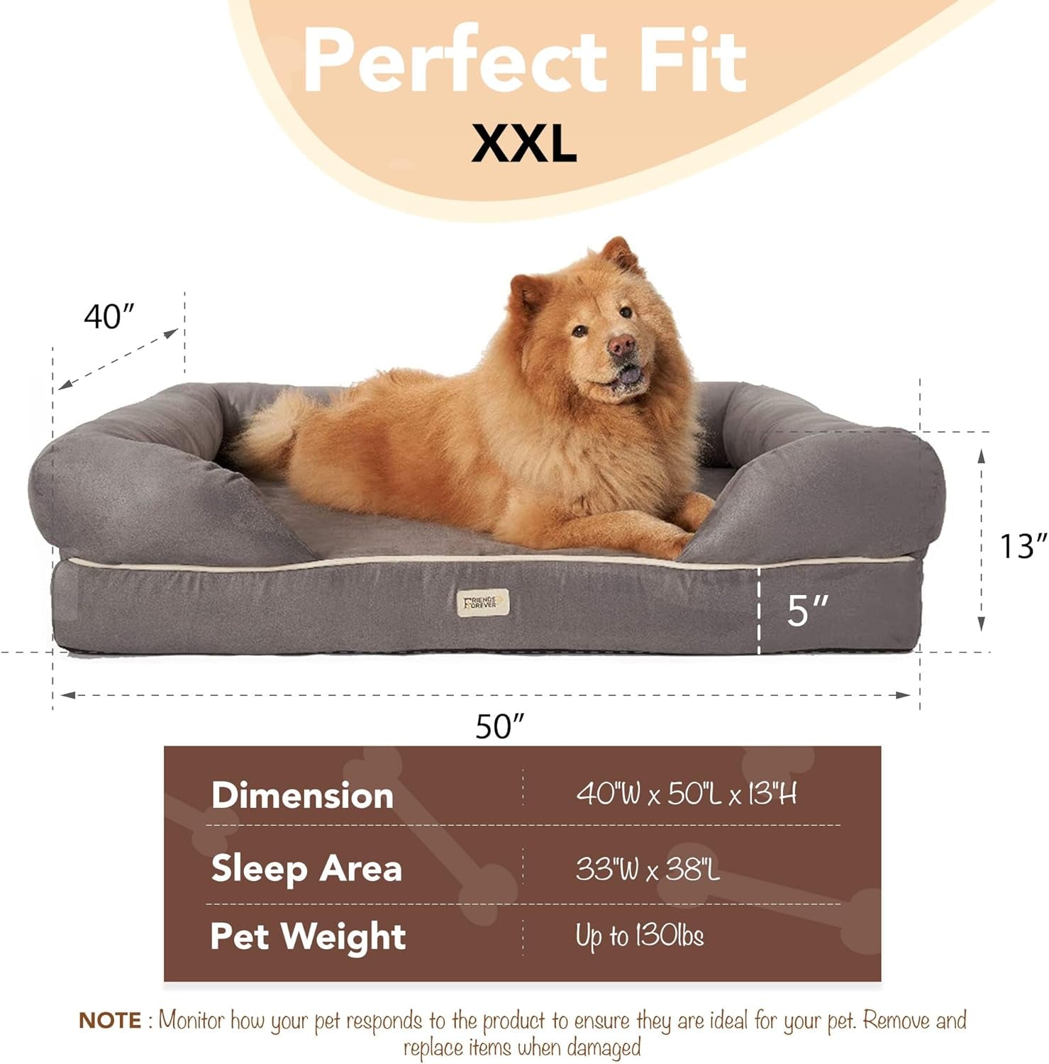 Orthopedic Dog Bed Lounge Sofa Removable Cover 100% Suede Mattress Memory-Foam with Bolster Rim Premium Prestige Edition