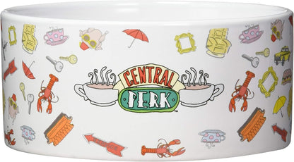 Warner Bros Friends TV Show Ceramic Dog Food Bowl, Multiple Styles | Dog Bowl, Friends TV Show, Friends Merchandise for Friends Fans | Dog Water Bowl or Dog Food Bowl for Wet or Dry Food