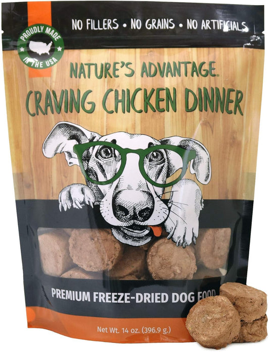 Dinner Dog Food - Freeze-Dried - All Natural Dog Food - Made & Sourced in USA - Grain Free - Resealable Pouch