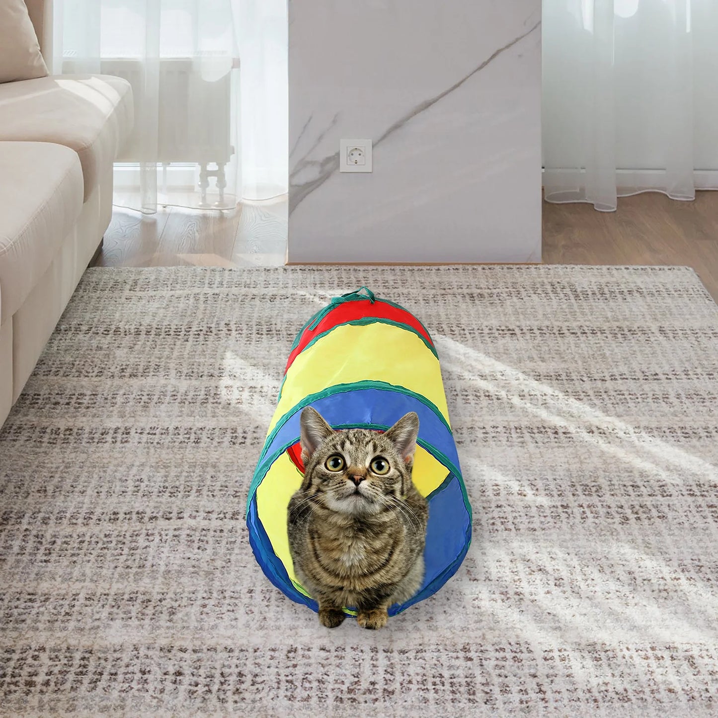 Cat Tunnel,Interactive Cat Toy,2-Ways Cat Tunnels for Indoor Cats