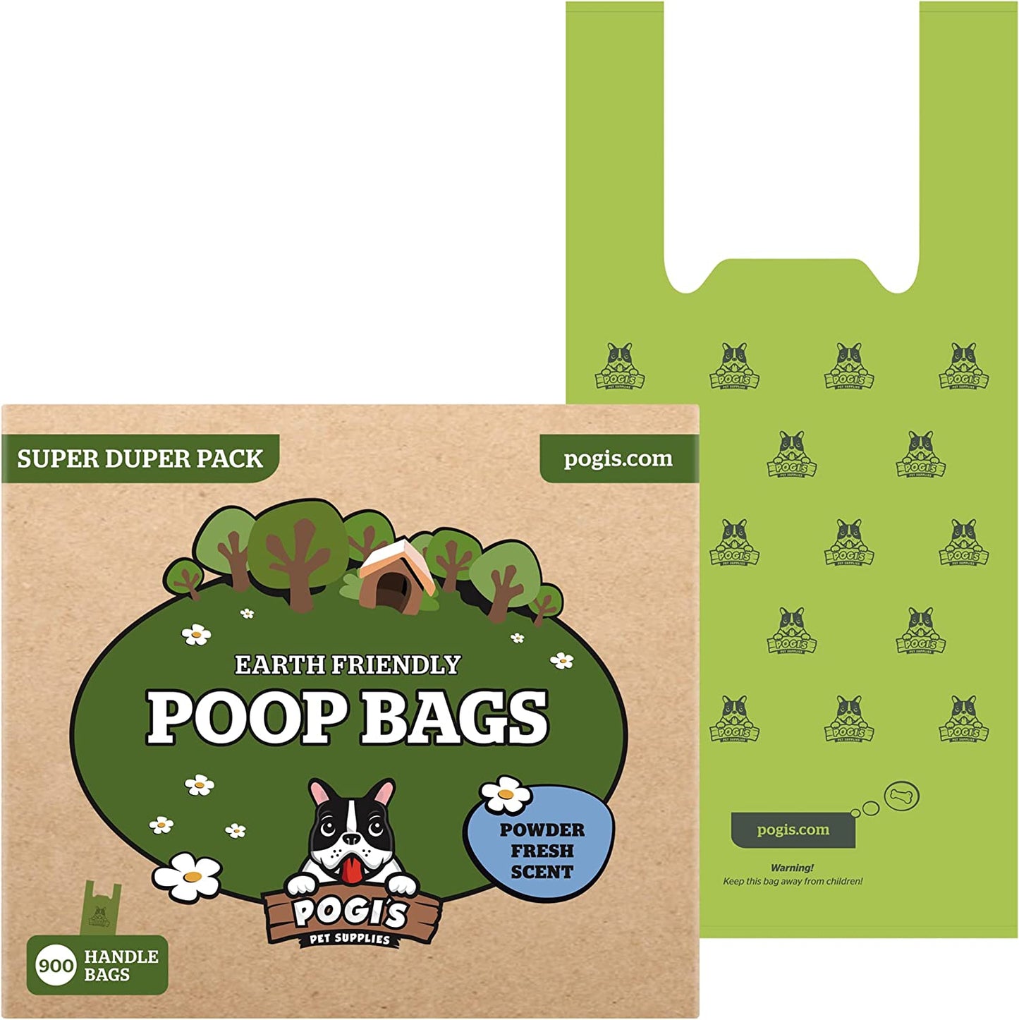 Pogi'S Dog Poop Bags with Handles Bulk - 900 Doggy Poop Bags with Easy-Tie Handles - Leak-Proof, Ultra Thick, Scented Poop Bags for Dogs, Cat Poop Bags