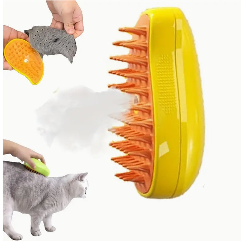 Rechargeable Shedding Hair Spray Hot Steam Easy Pet Grooming Brush for Cat, Dog