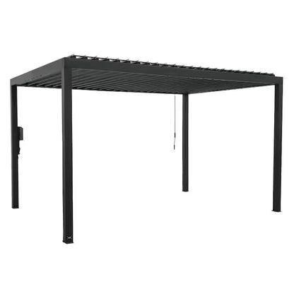 Sarasota 16-Ft W X 10-Ft L X 8-Ft 2-In H Black Metal Freestanding Pergola with Canopy