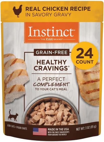 Healthy Cravings Grain Free Real Chicken Recipe Natural Wet Cat Food Topper by , 3 Ounce (Pack of 24)