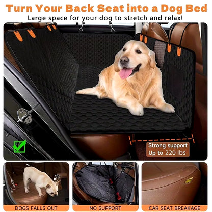 Dog Car Seat Cover Large Pet Back Seat Extender Car Backseat Protector Mat Waterproof Pet Travel Dog Carrier Hammock Hard Bottom