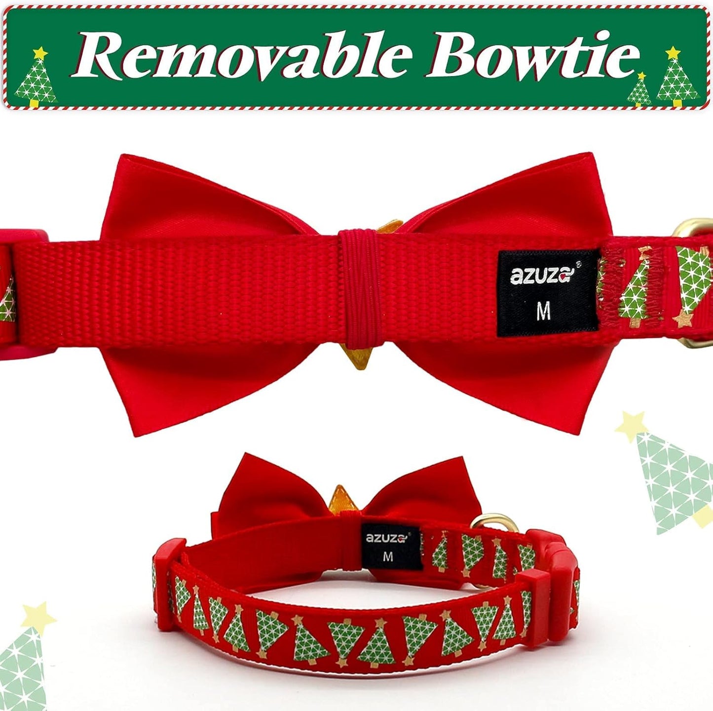 Dog Collar with Removable Bowtie Dog Collars Adjustable Dog Collar for Small Medium Large Dogs