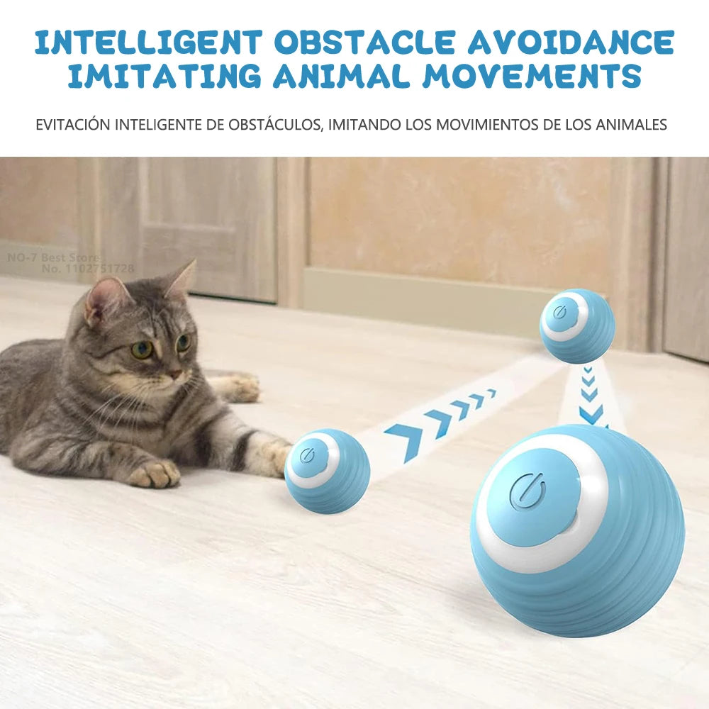 Smart Cat Toy Automatic Rolling Ball Cat Interactive Ball Usb Rechargeable Electric Moved Rotating Cat Toys Pet Accessories